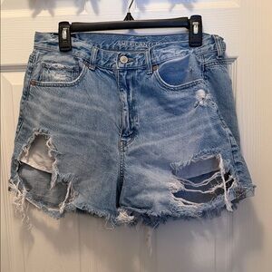 American Eagle Outfitters Ripped Light Blue Jean Shorts
